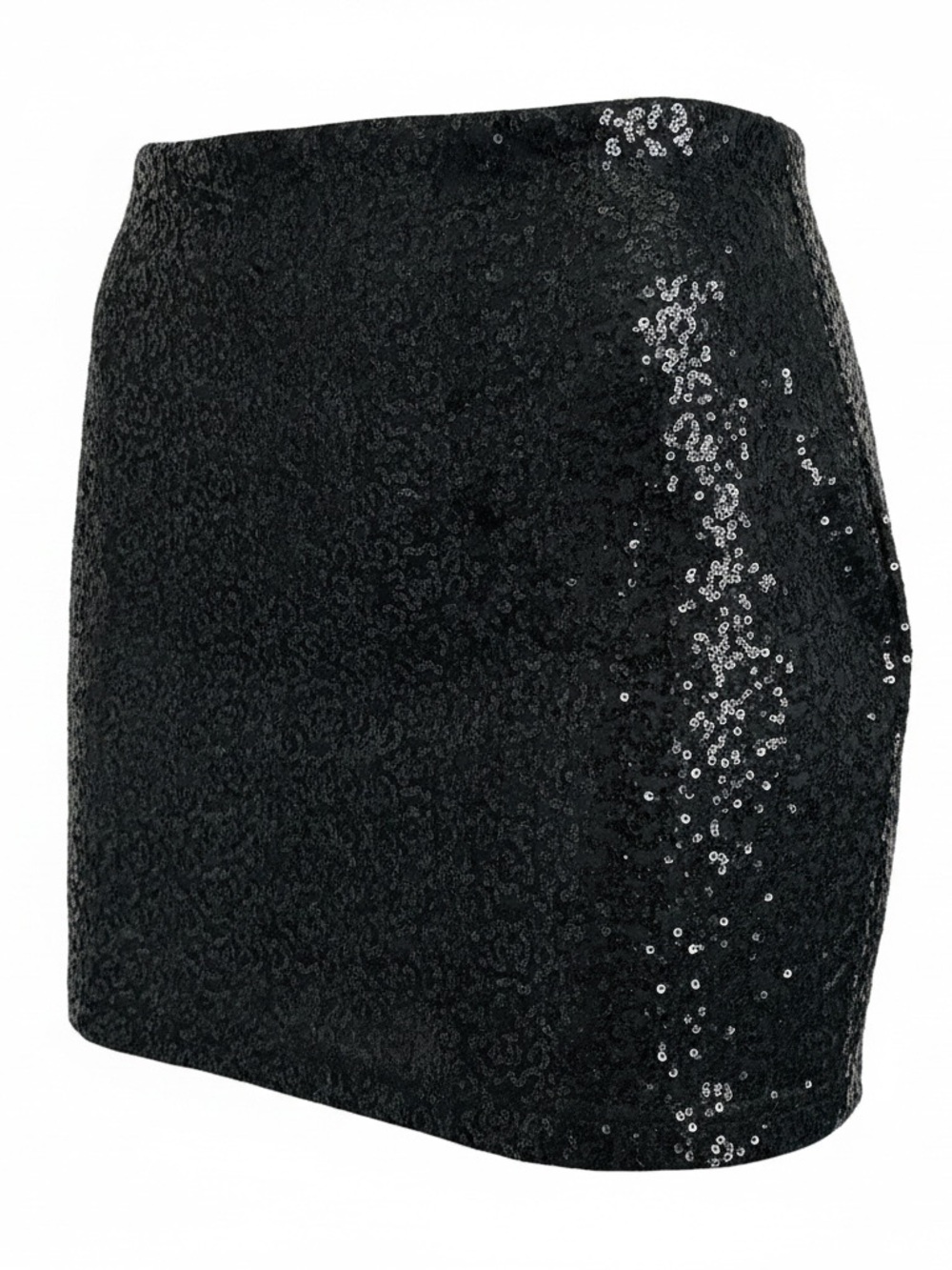 bebe Black Sequin Mini Skirt